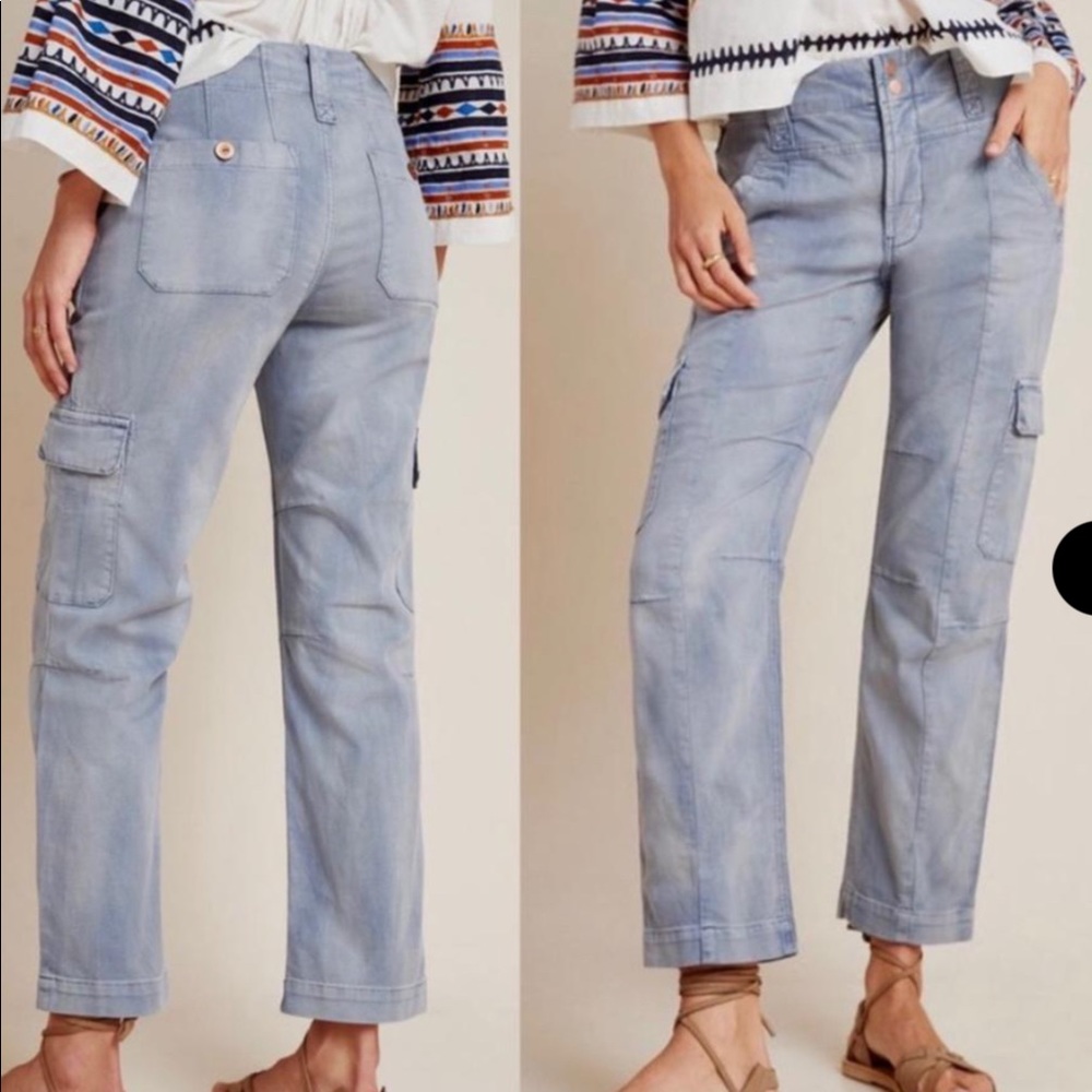 Anthropologie Blue Mineral Wash High Pants